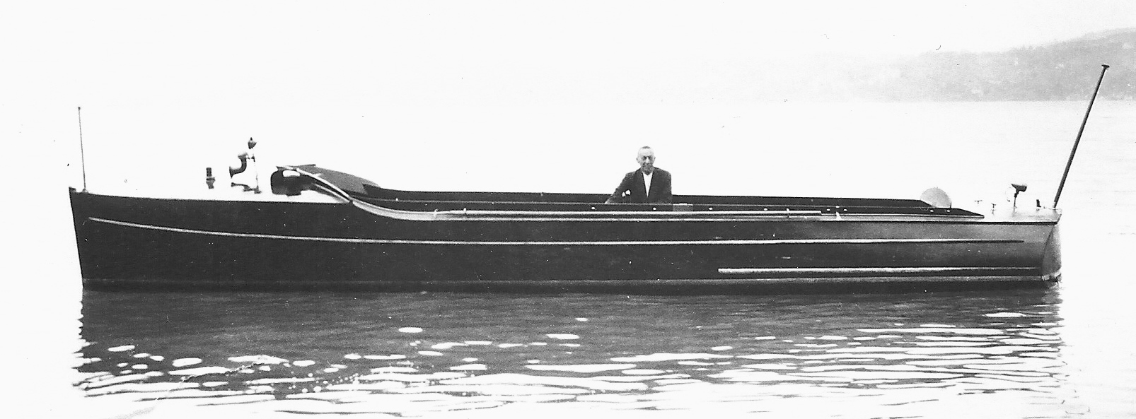 Sergei Rachmaninoff in his boat lake lucerne